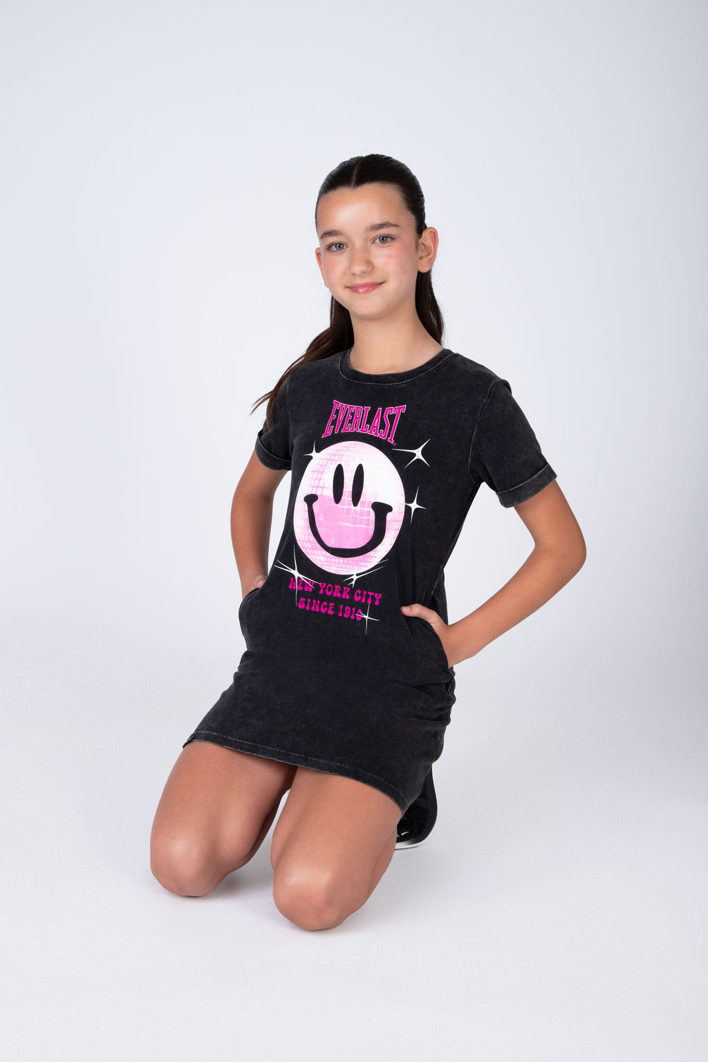 Vestido Disco Niña Gris Oscuro Everlast