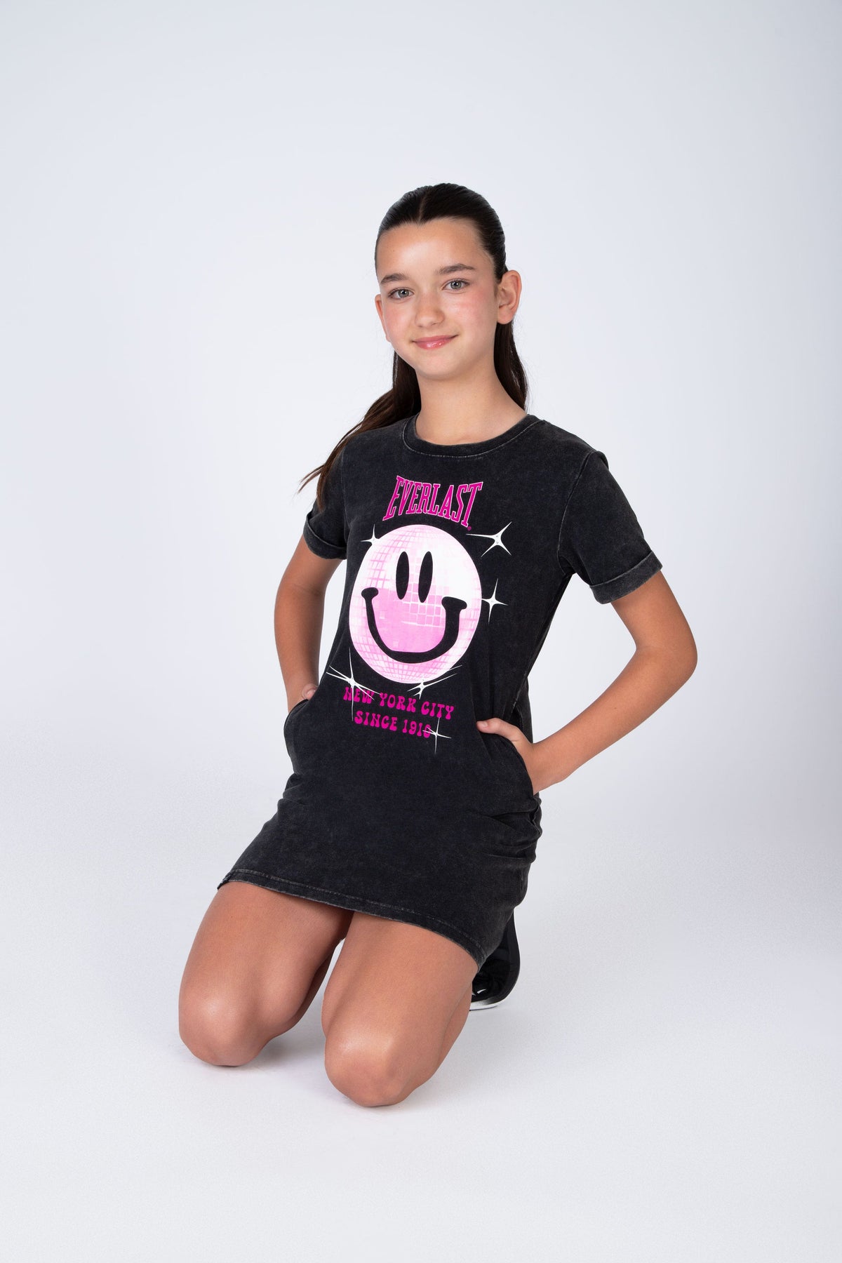 Vestido Disco Niña Gris Oscuro Everlast