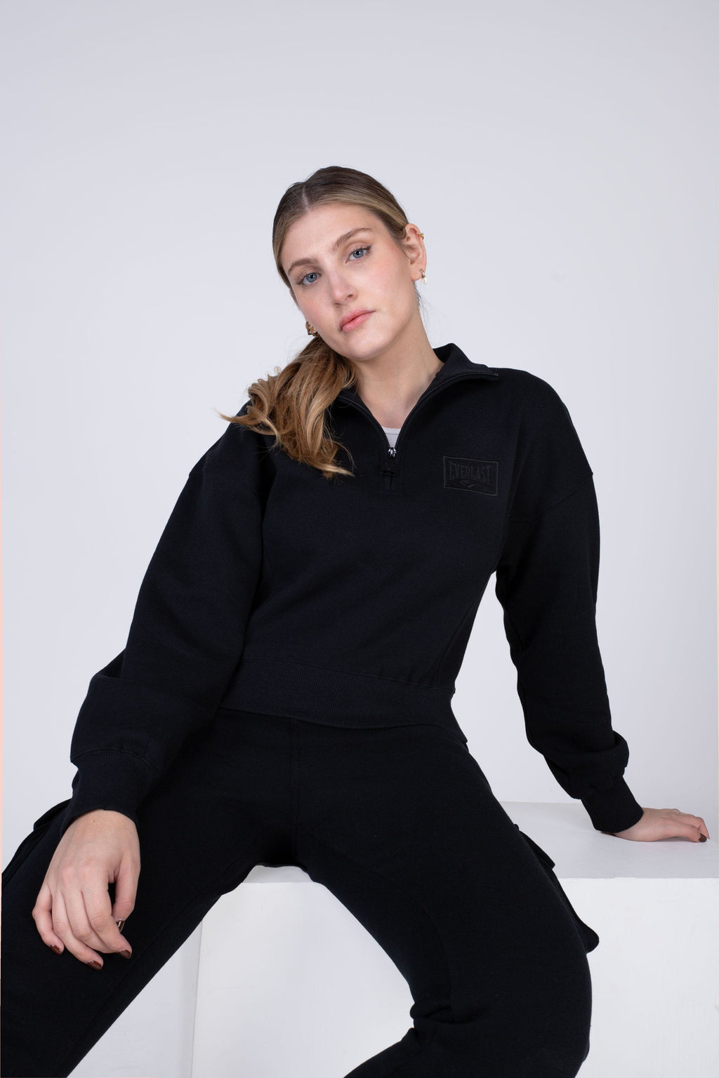 Poleron Half Zip Land Negro Everlast