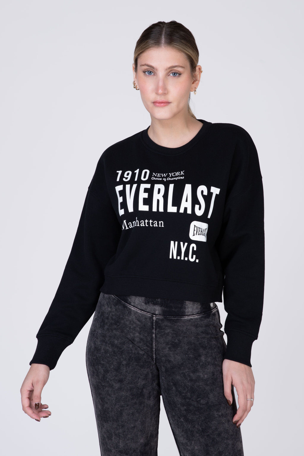 Poleron Crew Neck Greatness Negro Everlast
