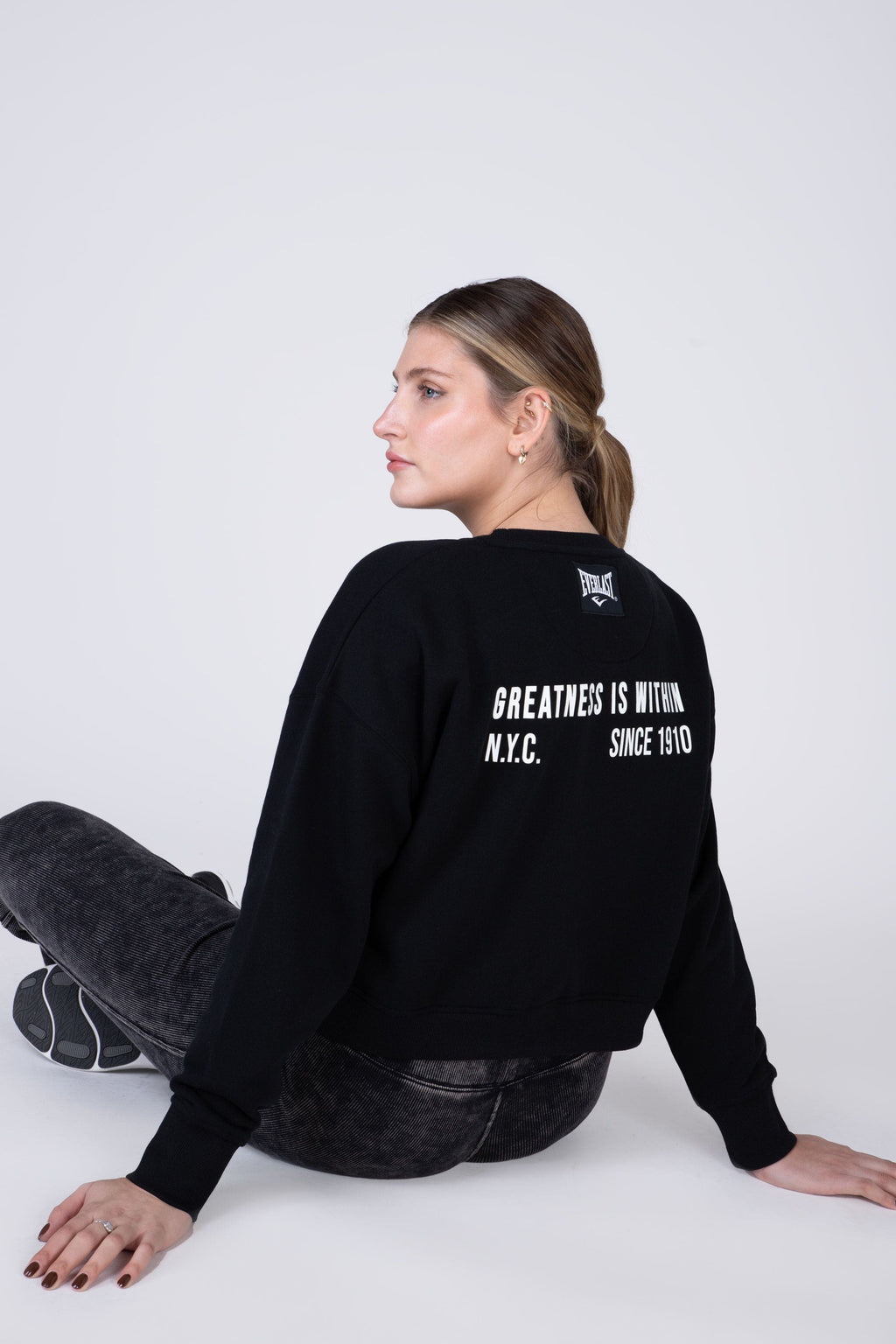 Poleron Crew Neck Greatness Negro Everlast