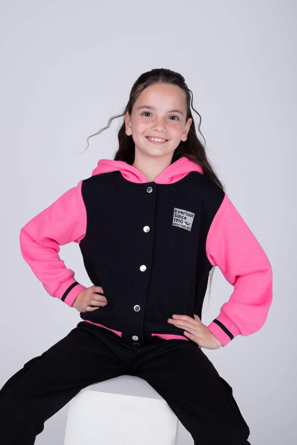 Chaqueta Boom Niña Negro/Rosado Everlast