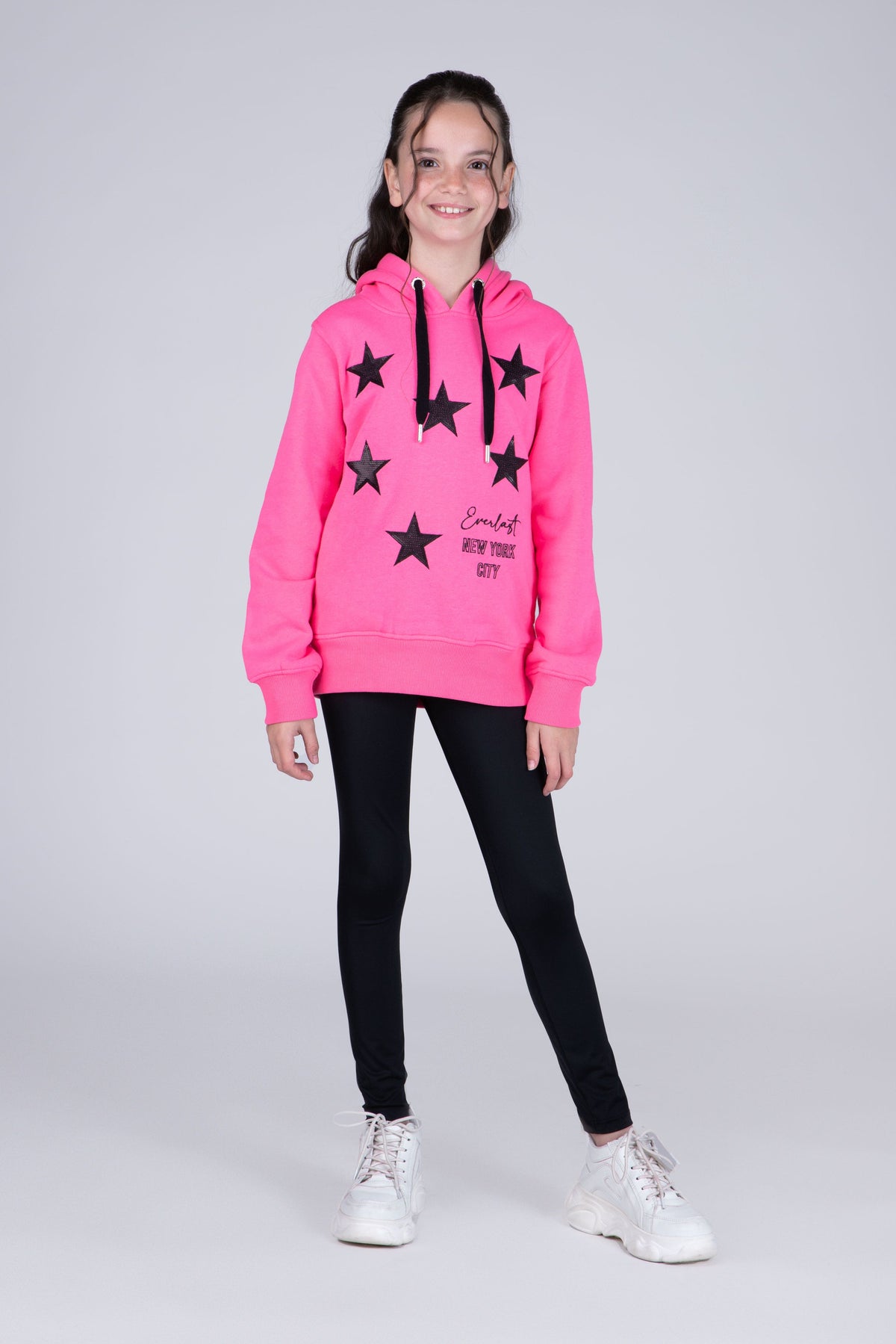 Poleron Star Niña Rosado Fluor Everlast