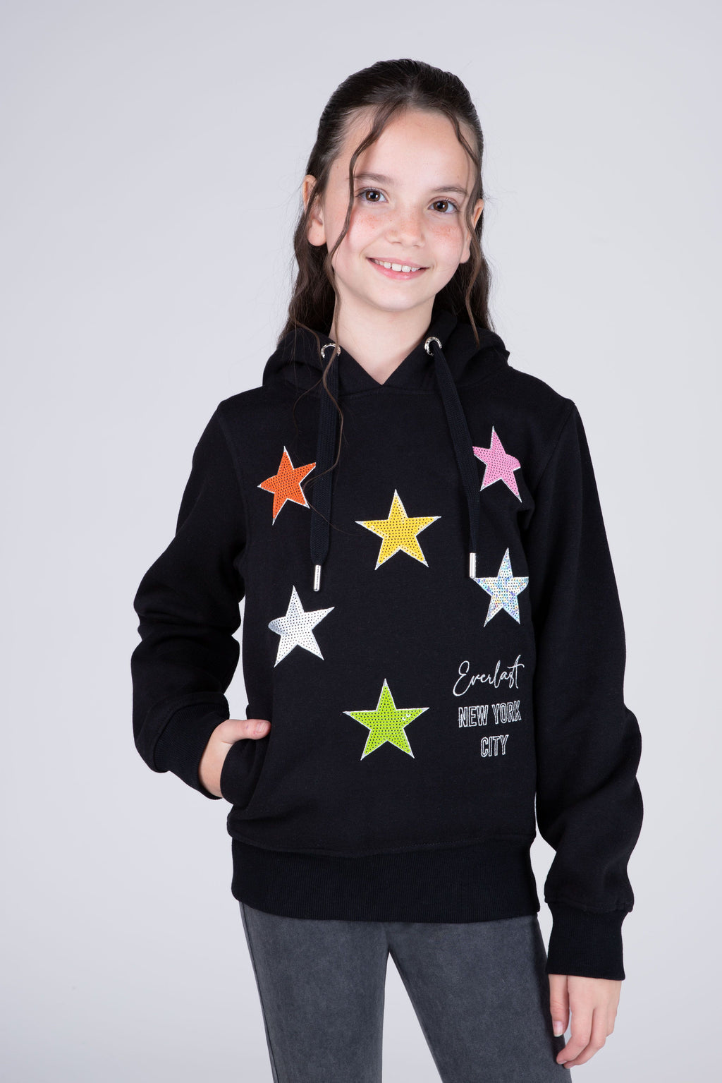 Poleron Star Niña Negro Everlast