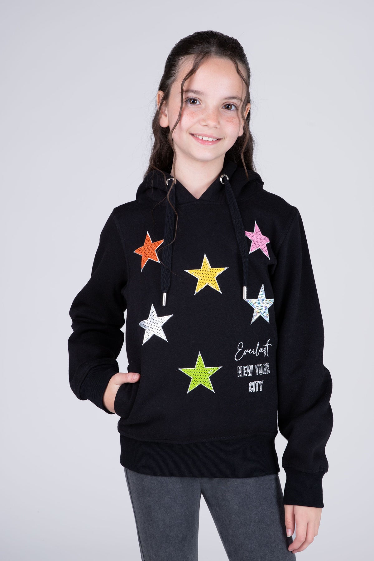 Poleron Star Niña Negro Everlast