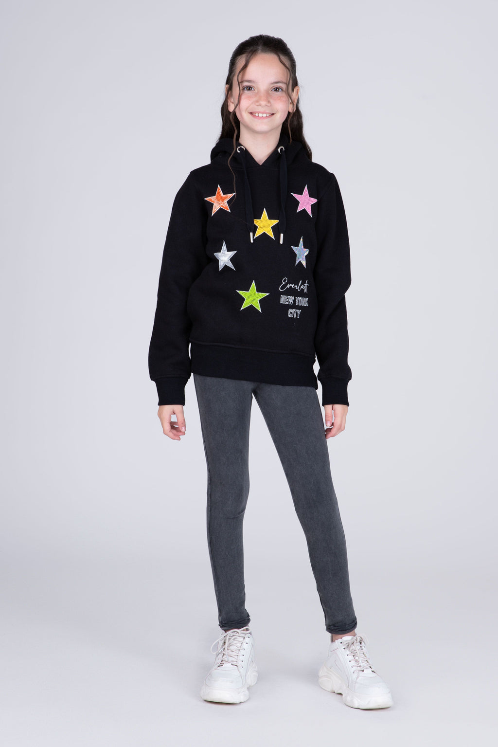 Poleron Star Niña Negro Everlast