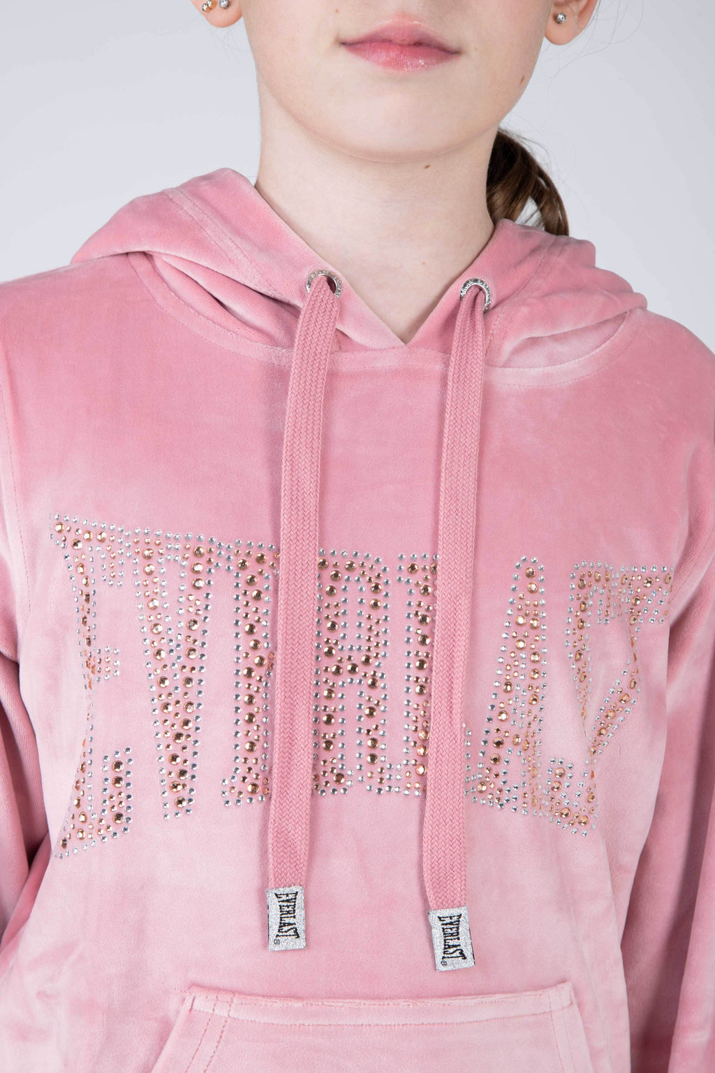 Poleron Hood Niña Rosado Everlast