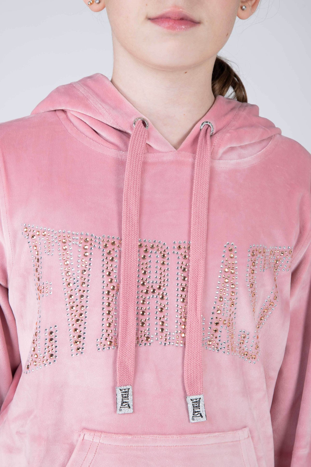 Poleron Hood Niña Rosado Everlast