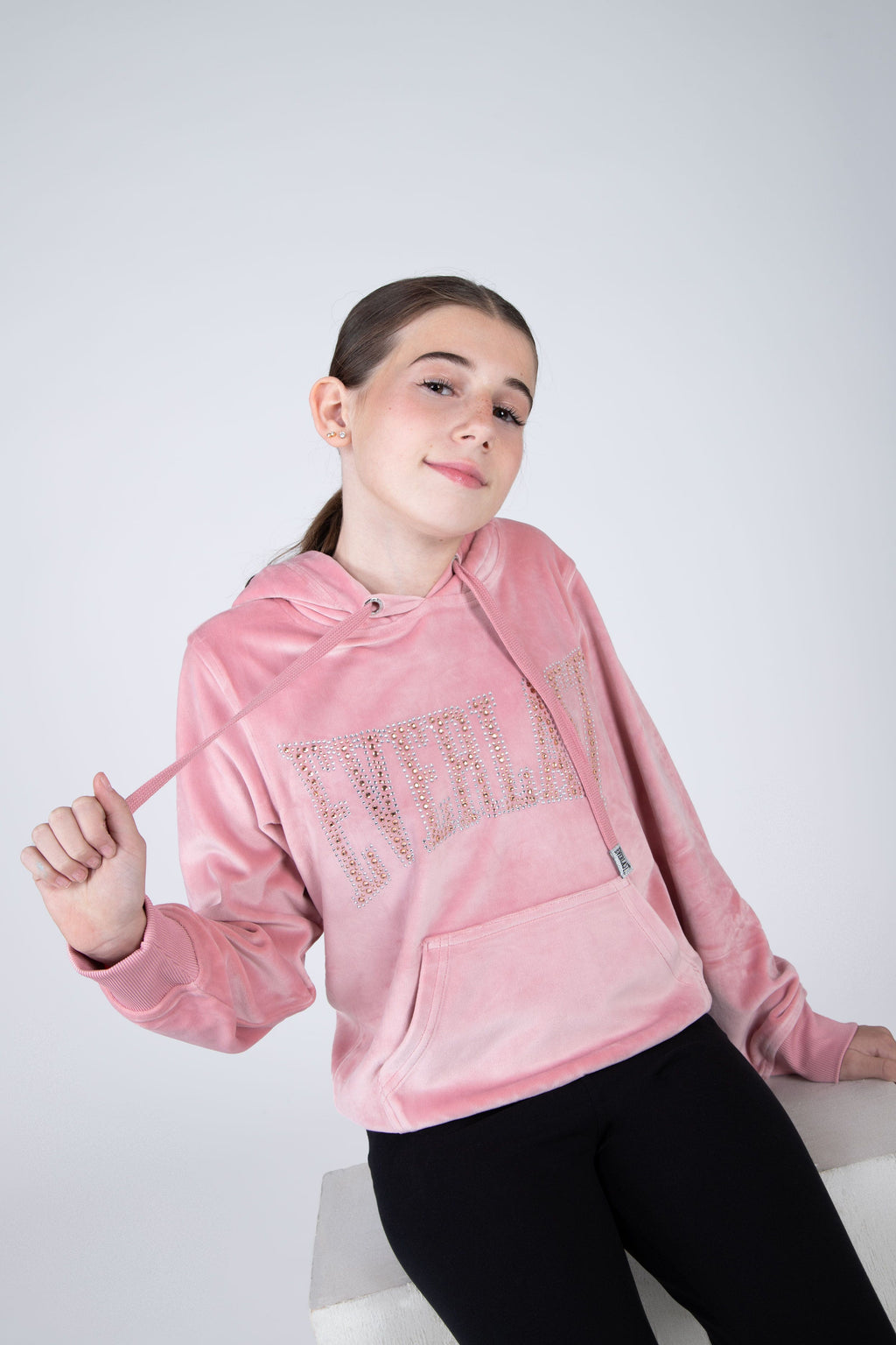 Poleron Hood Niña Rosado Everlast