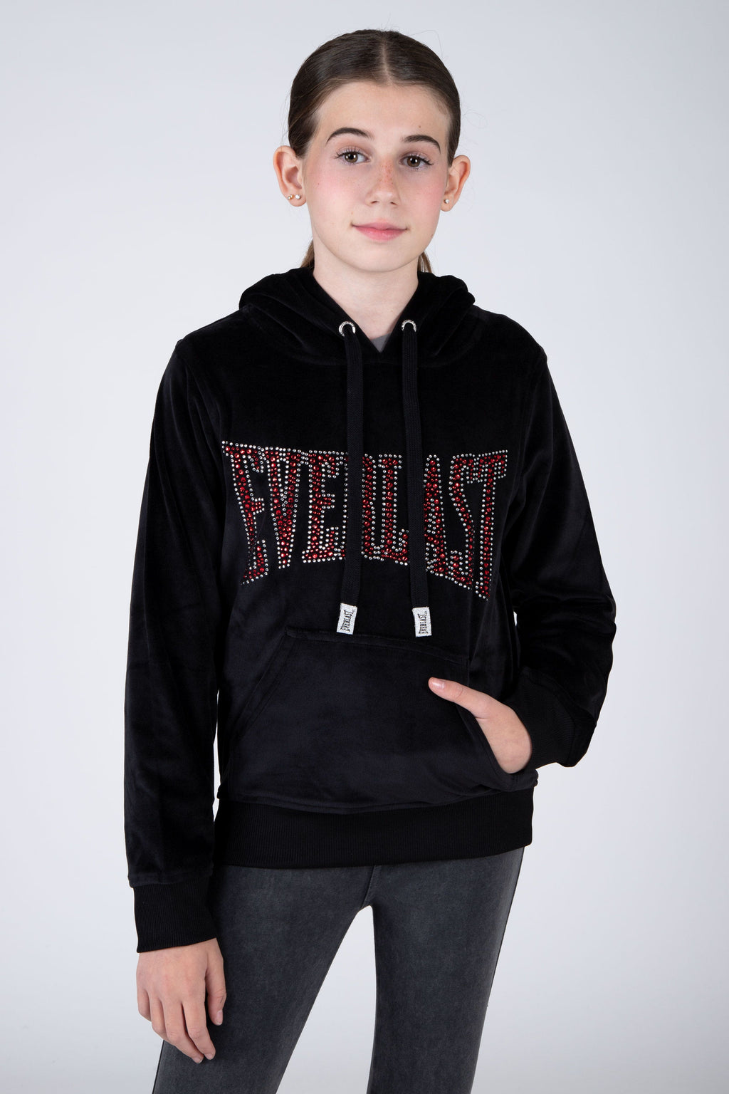Poleron Hood Niña Negro Everlast