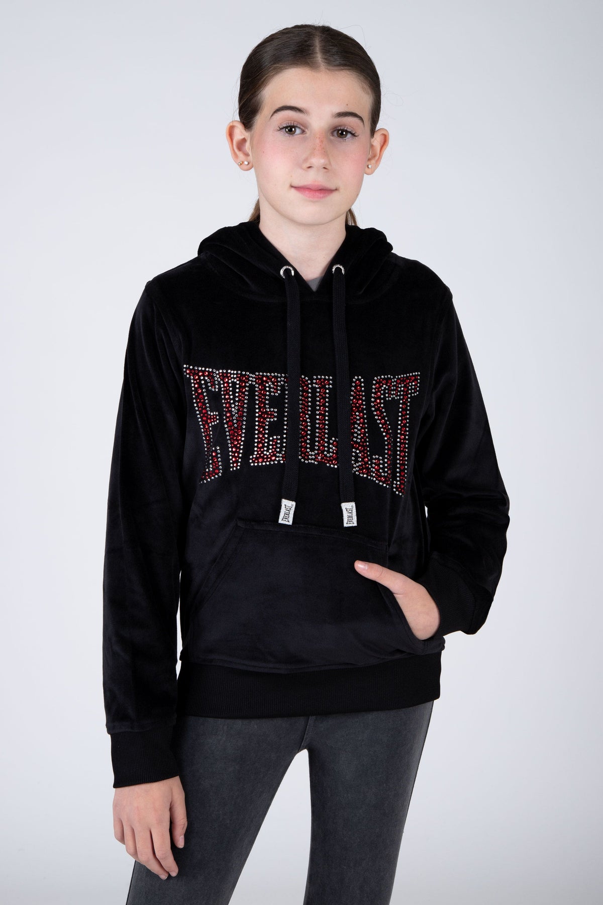 Poleron Hood Niña Negro Everlast
