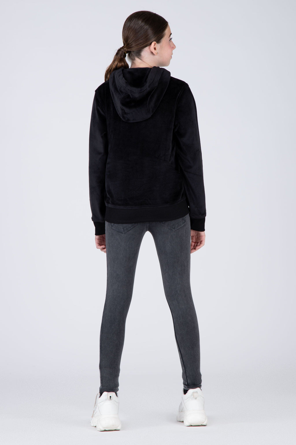 Poleron Hood Niña Negro Everlast