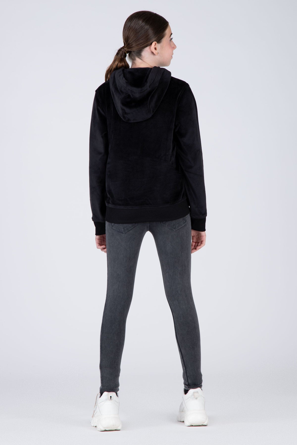 Poleron Hood Niña Negro Everlast