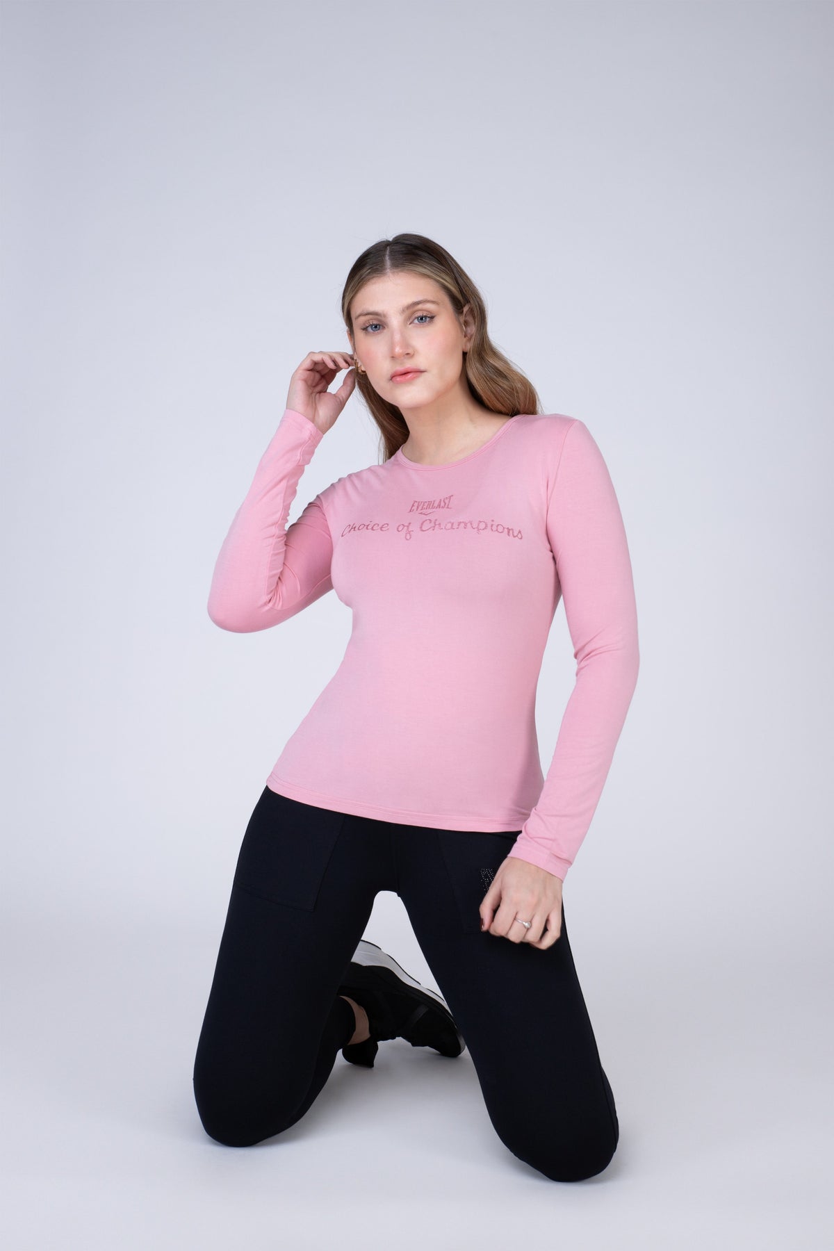 Polera Manga Larga Tenerife Rosado Everlast