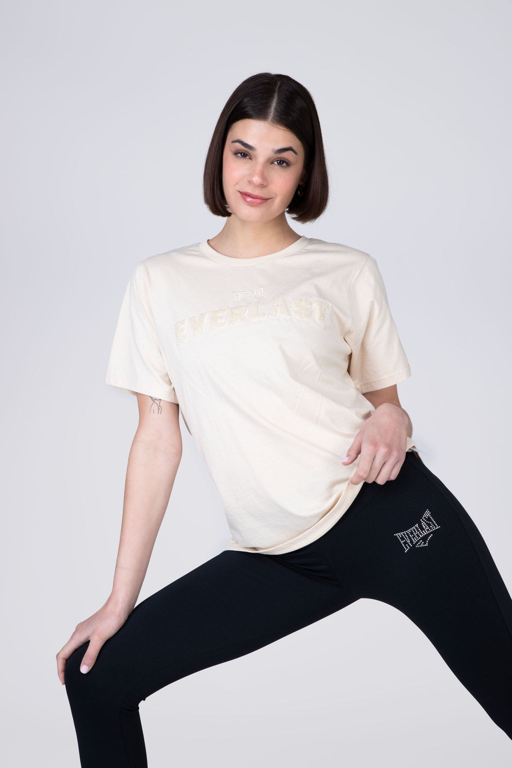 Polera Manga Corta Protect Beige Everlast