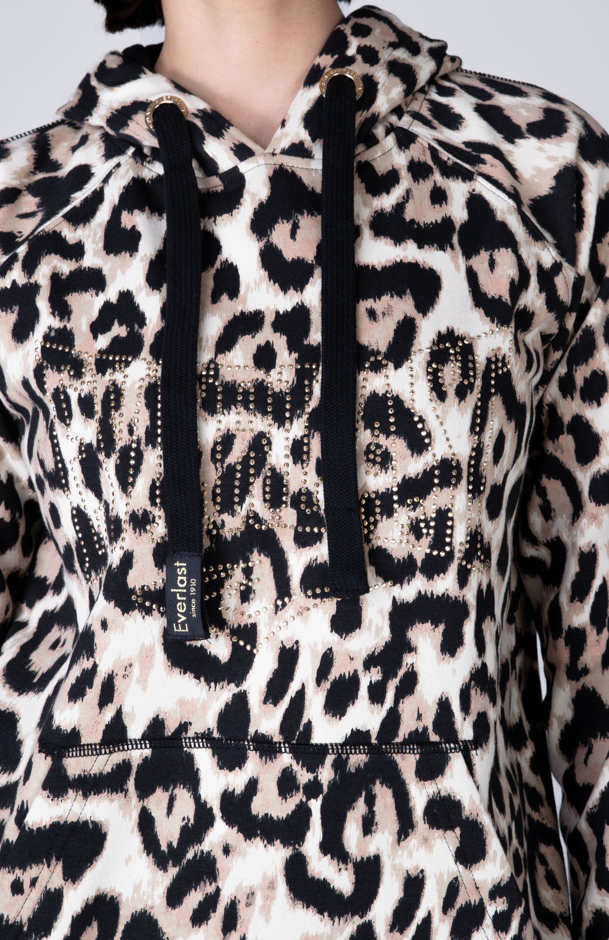 Poleron Hood Leopard Beige Everlast