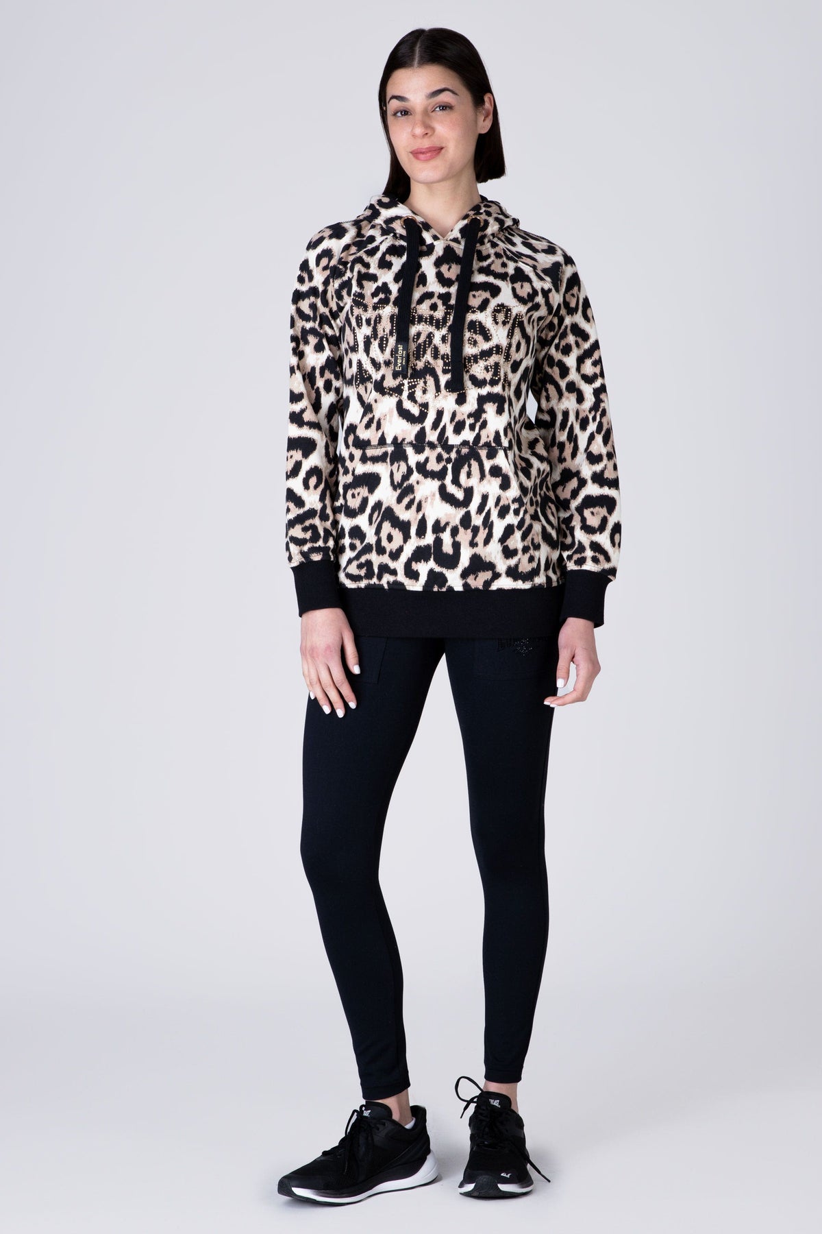Poleron Hood Leopard Beige Everlast