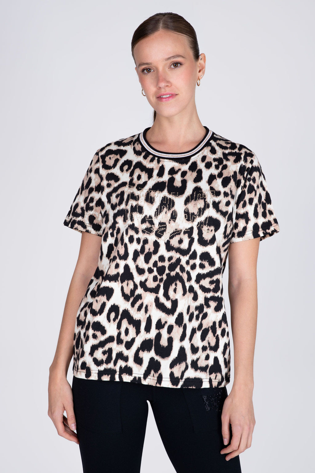 Polera M/C Leopard Beige Everlast