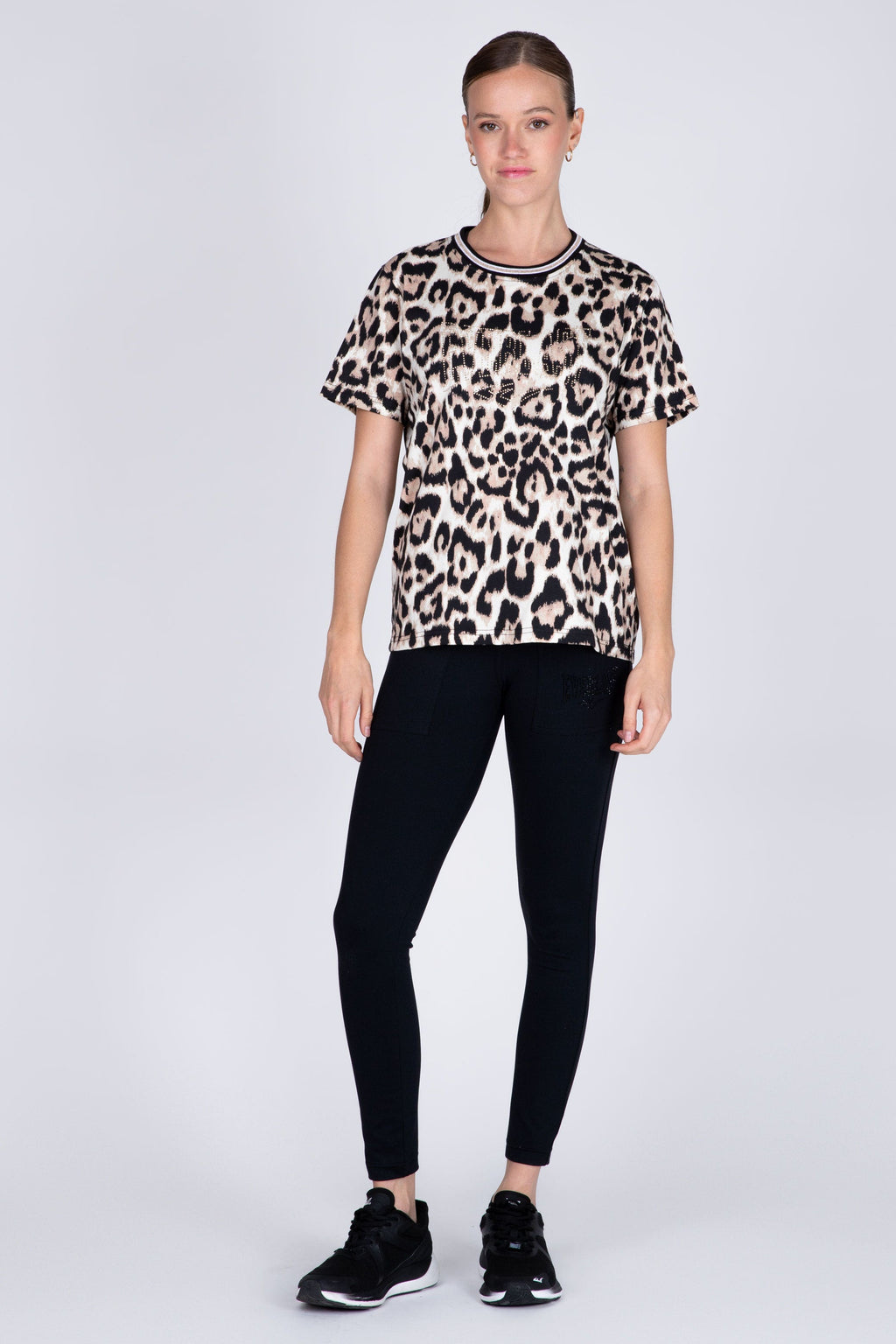 Polera M/C Leopard Beige Everlast
