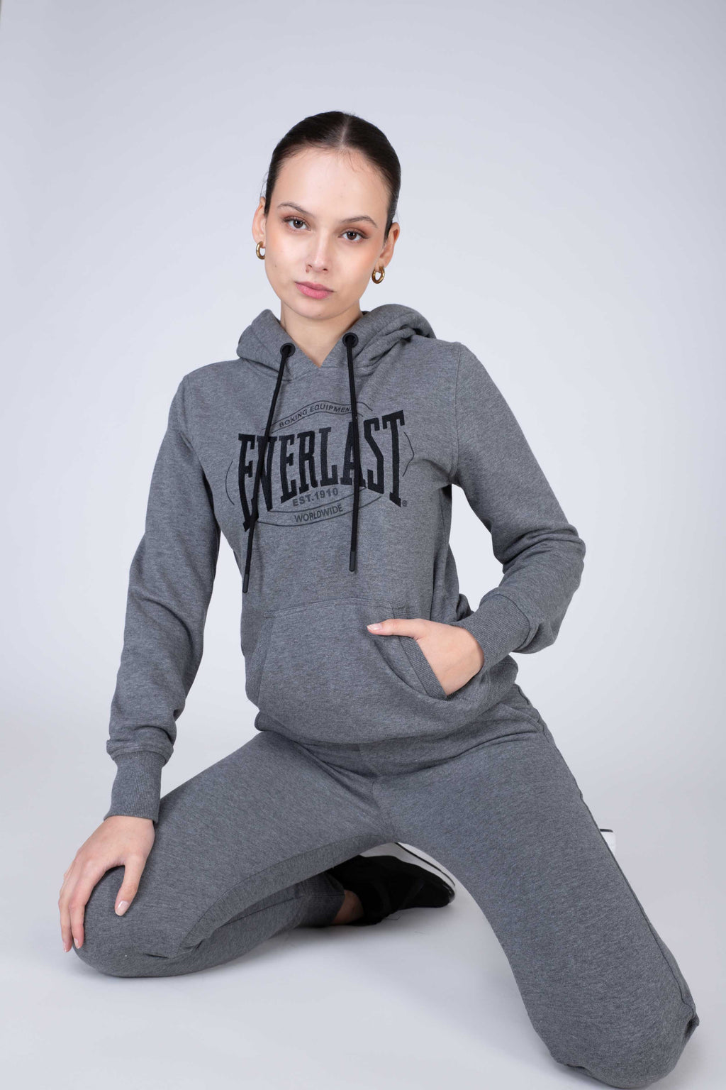 Poleron Hood Category Gris Everlast