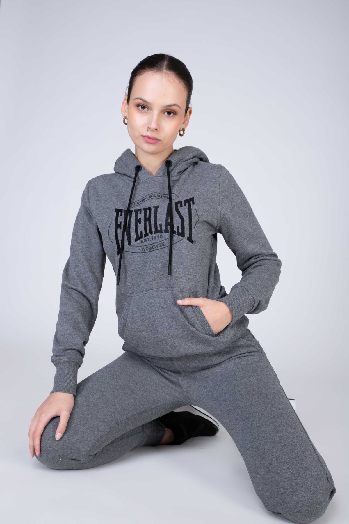 Poleron Hood Category Gris Everlast