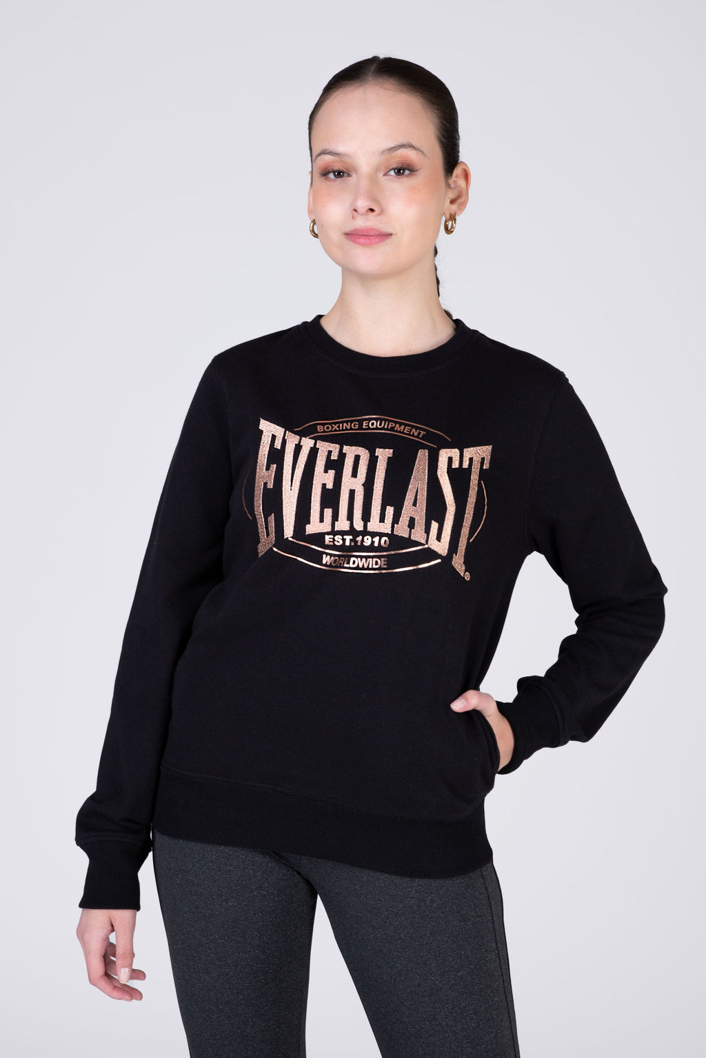 Poleron Crew Neck Category Negro Everlast