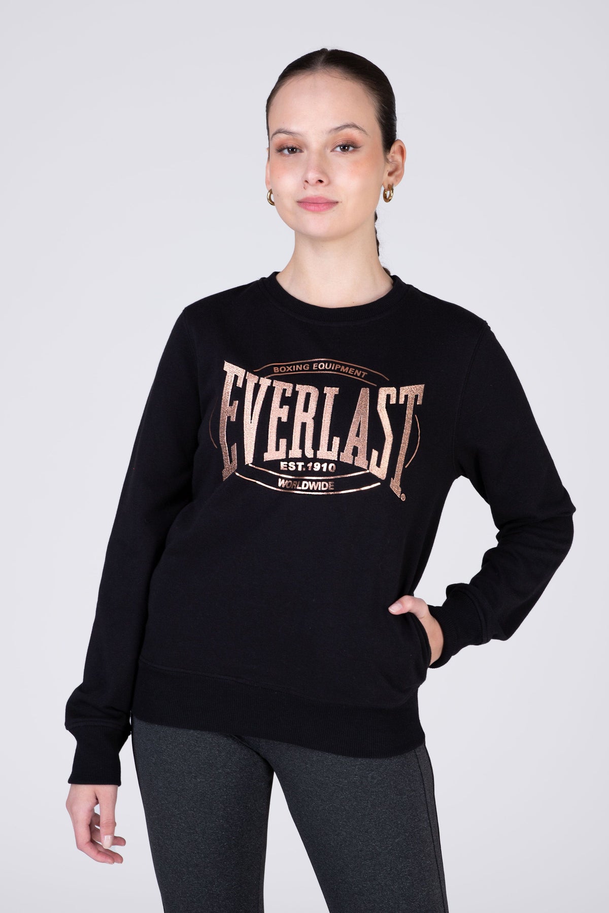 Poleron Crew Neck Category Negro Everlast