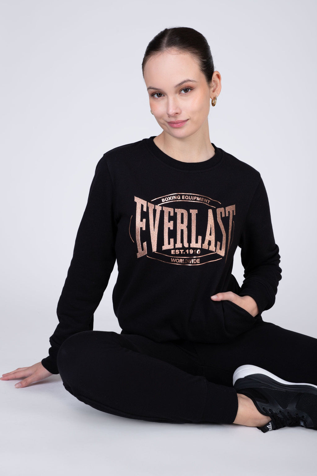 Poleron Crew Neck Category Negro Everlast