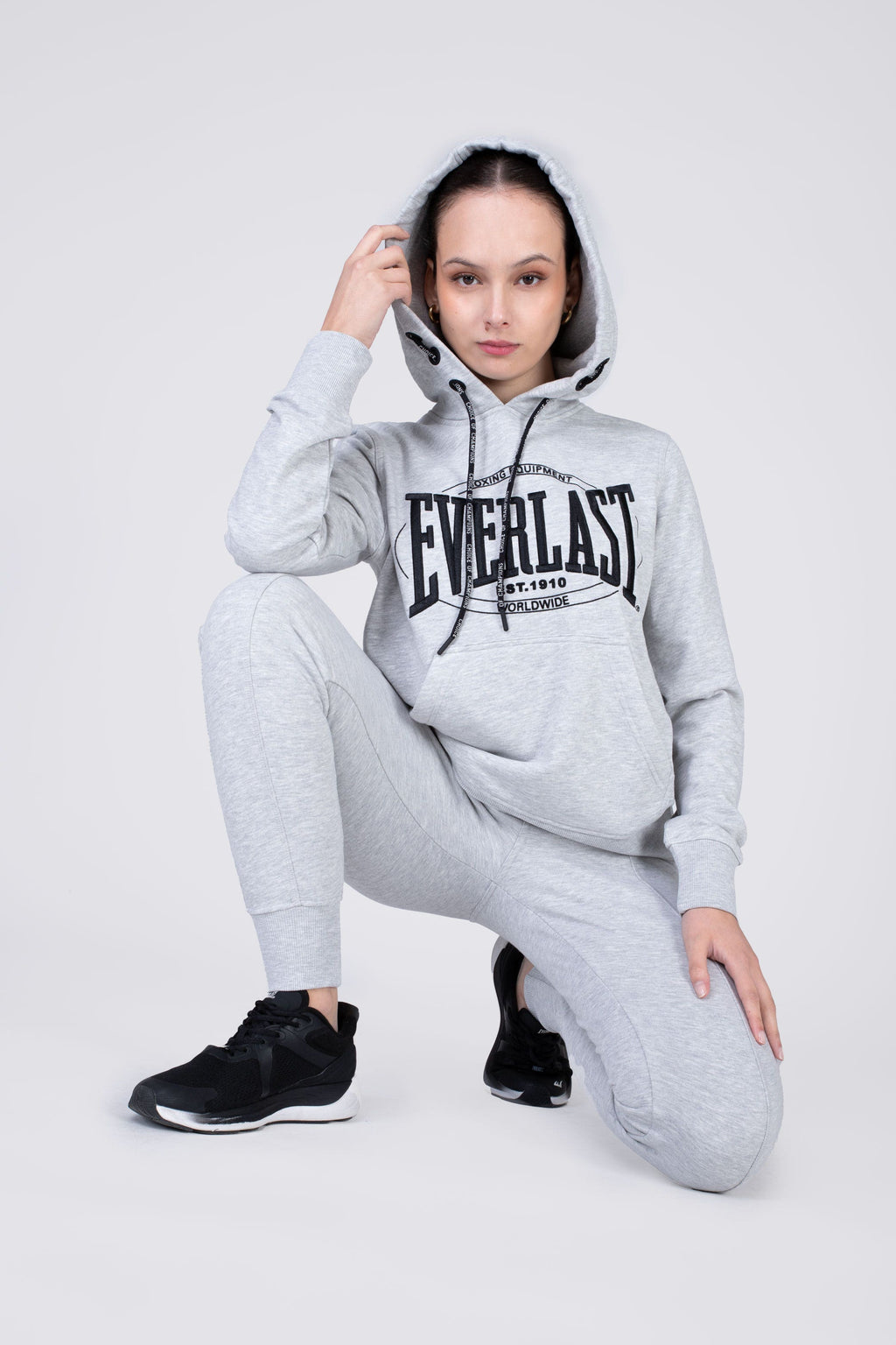 Poleron Hood Passport Gris Everlast