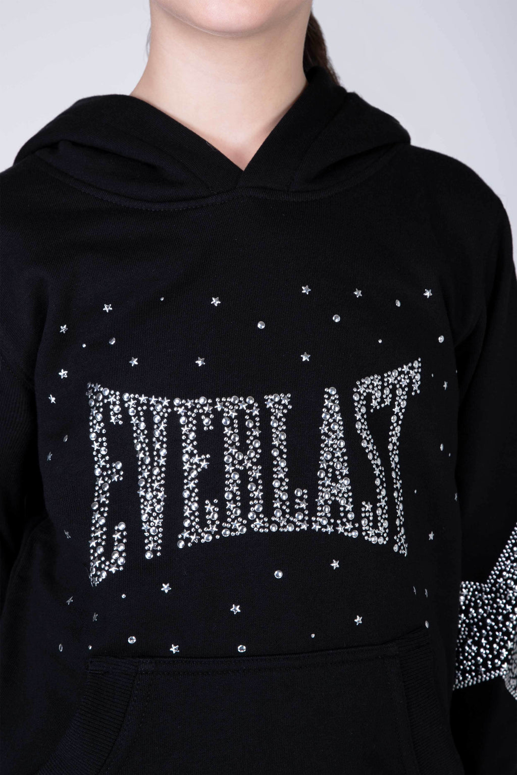 Poleron Hood Happiness Niña Negro Everlast