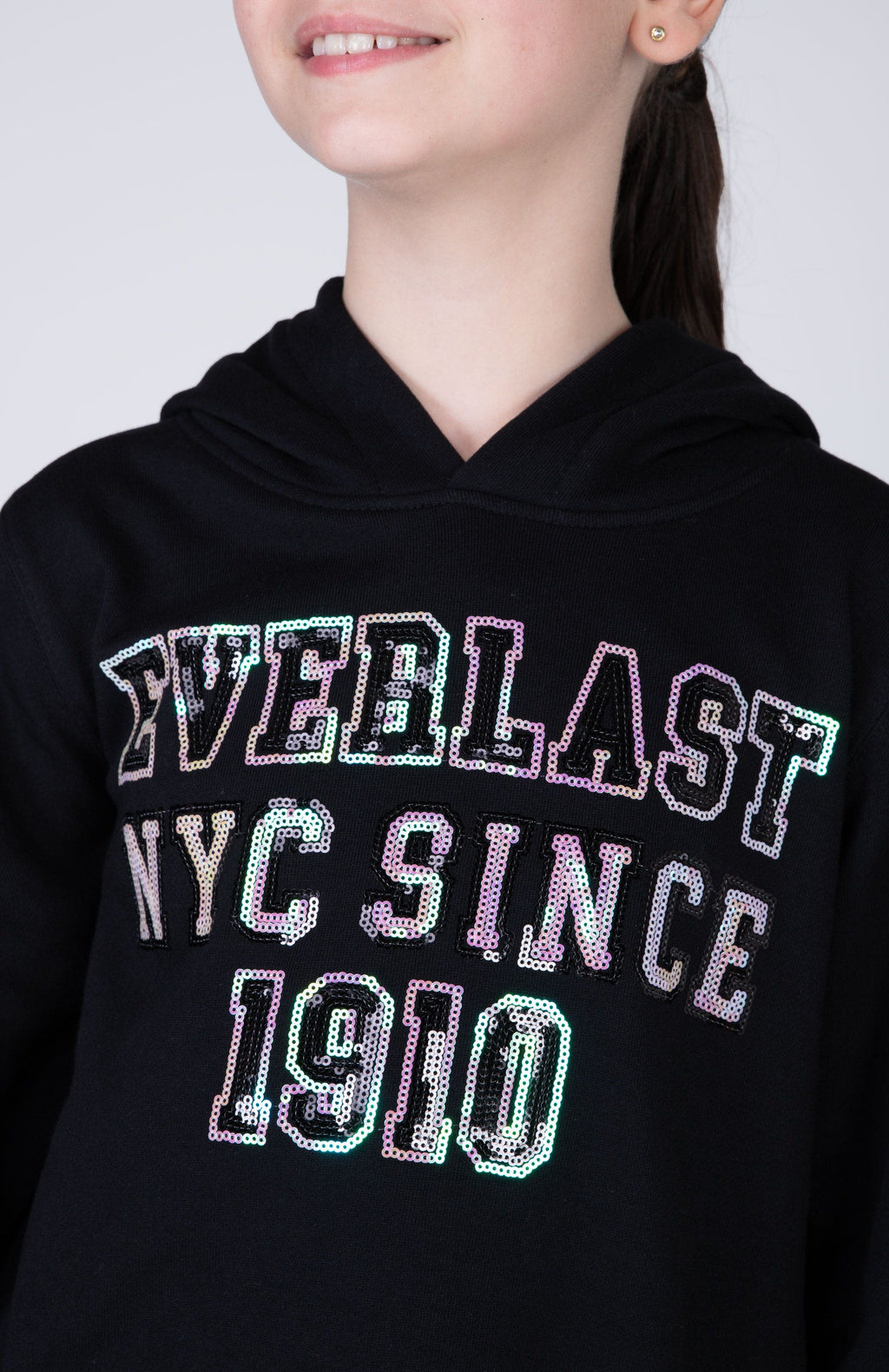 Poleron Hood Central Park Niña Negro Everlast