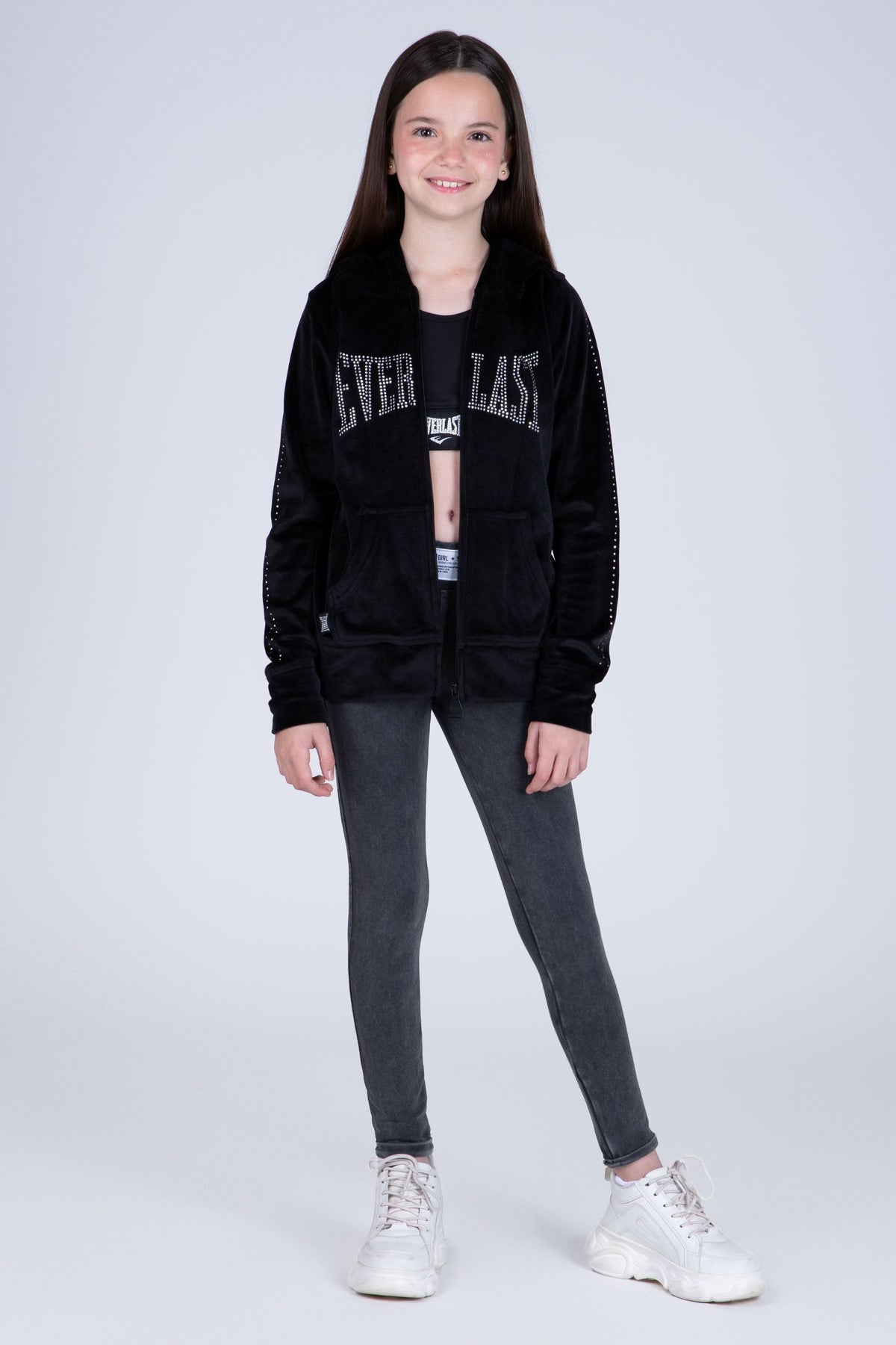 Chaqueta School Niña Negro Everlast