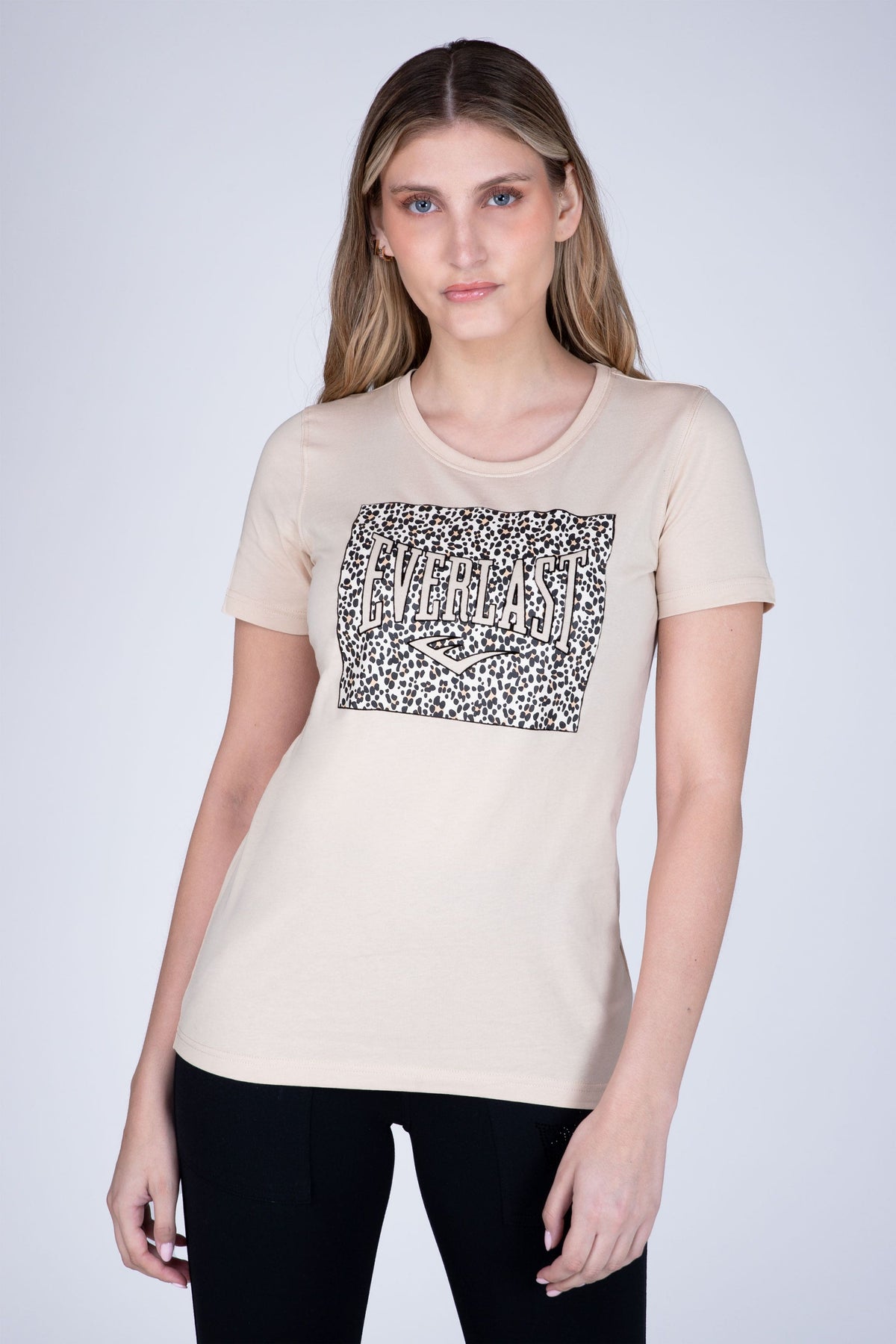 Polera Manga Corta Focus Beige Everlast