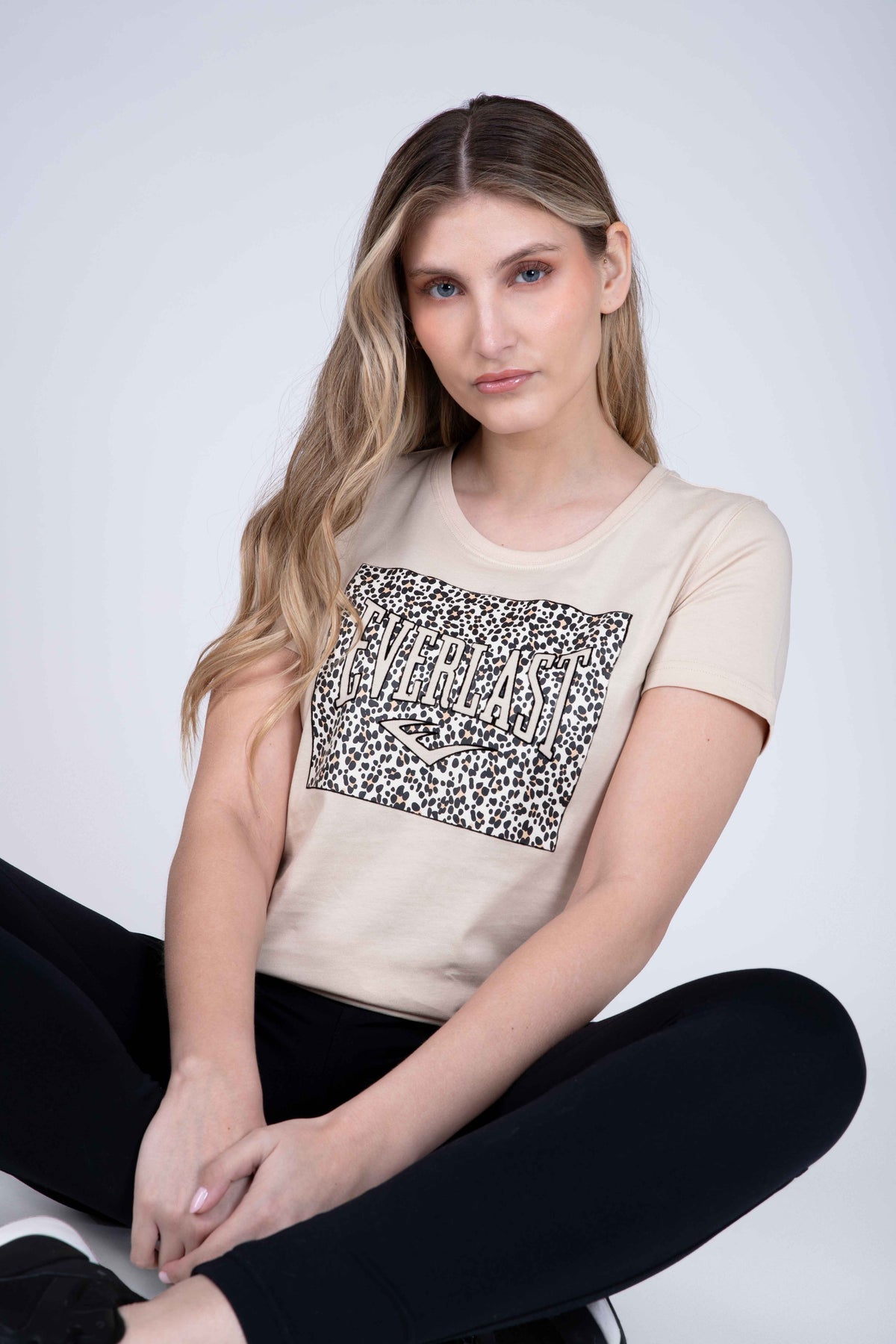 Polera Manga Corta Focus Beige Everlast