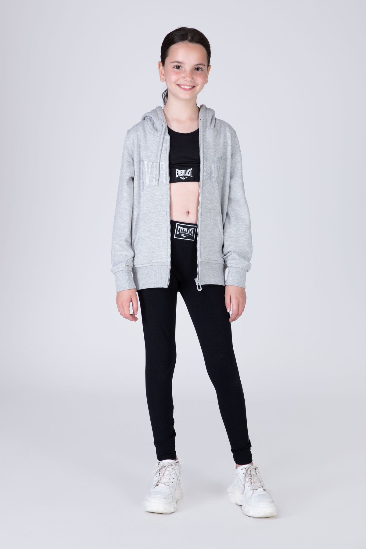 Chaqueta Hood Commodity Niña Gris Claro Everlast