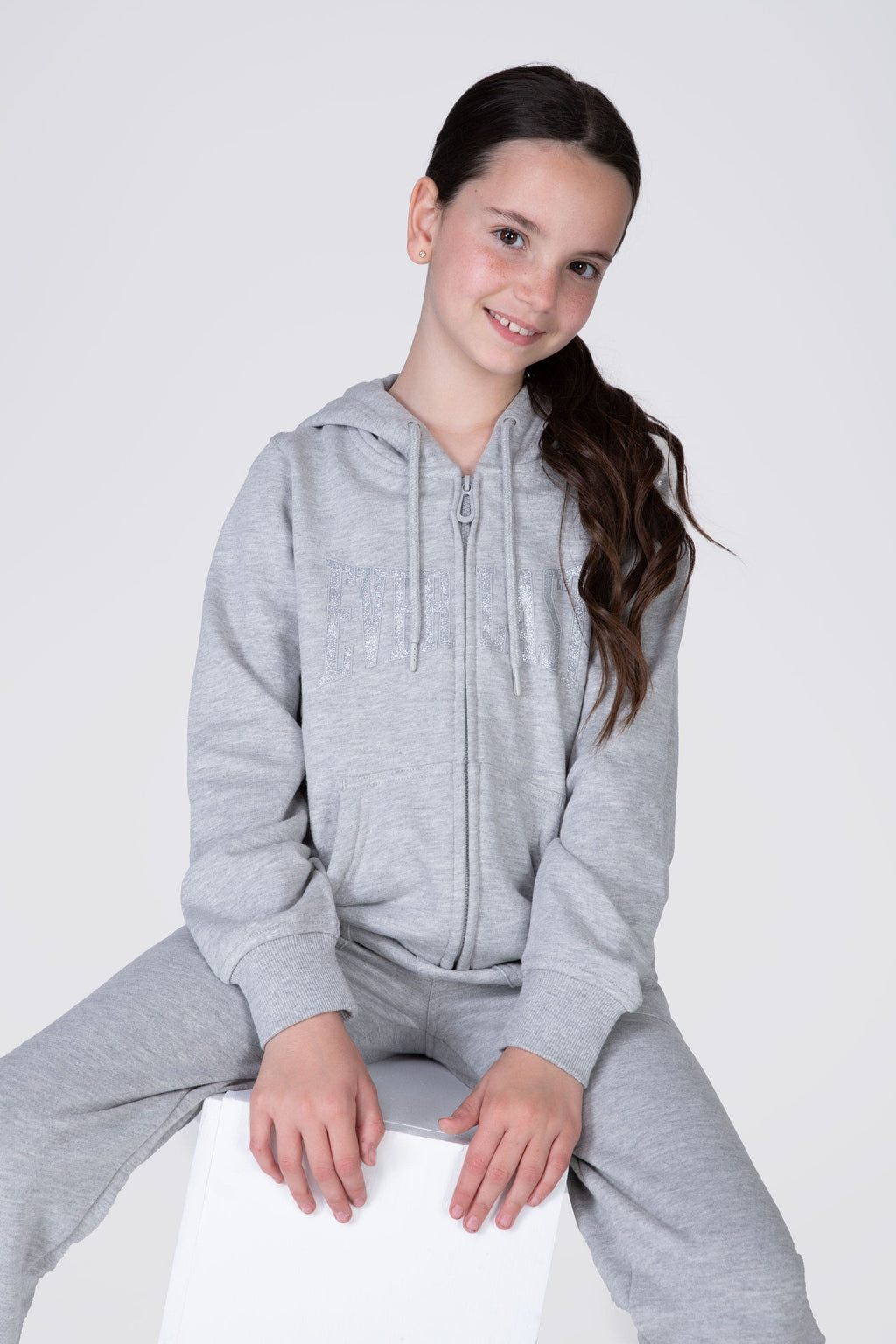 Chaqueta Hood Commodity Niña Gris Claro Everlast