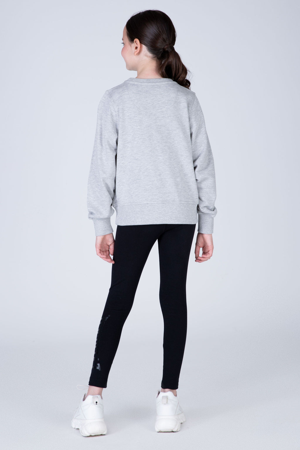 Poleron Crew Neck Commodity Niña Gris Claro Everlast