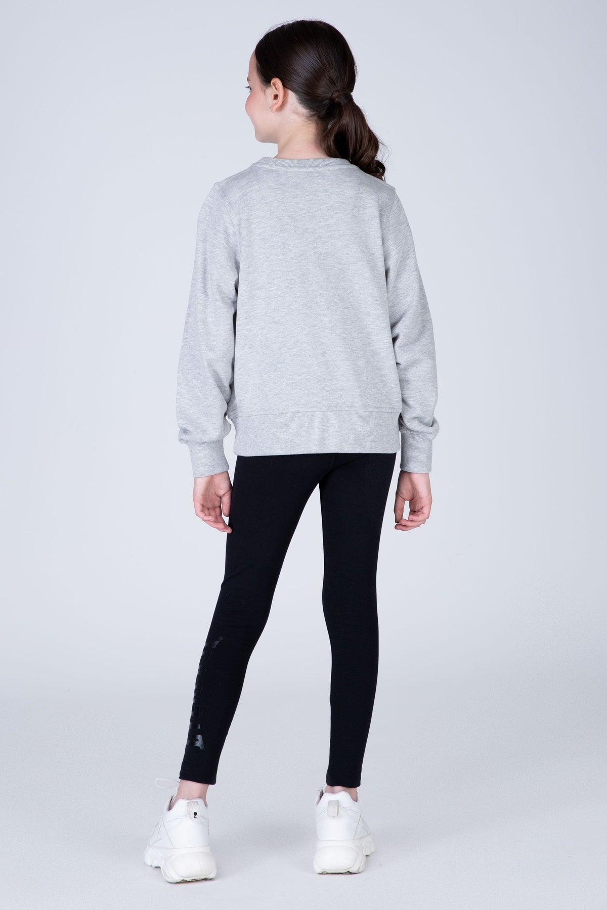 Poleron Crew Neck Commodity Niña Gris Claro Everlast