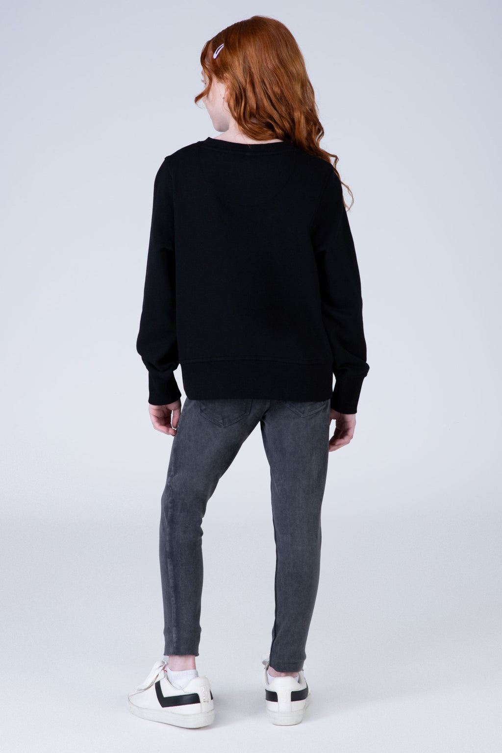 Poleron Crew Neck Commodity Niña Negro Everlast