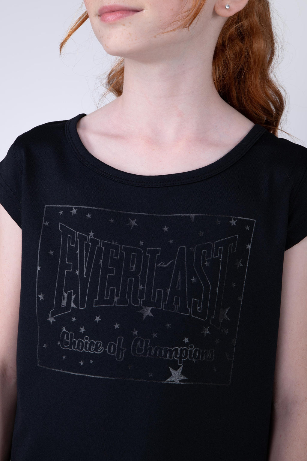 Polera Manga Corta Cosmos Niña Negro Everlast