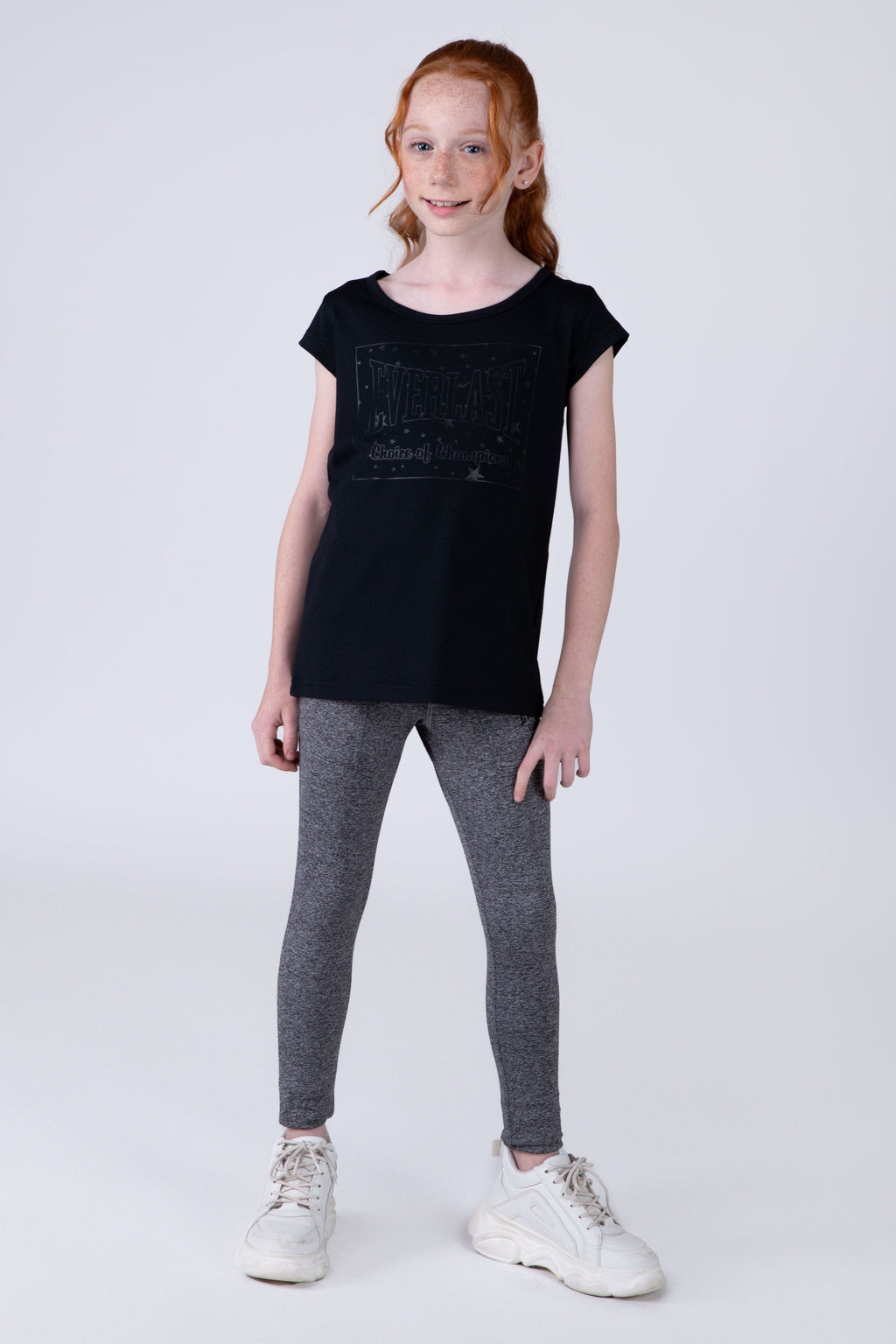 Polera Manga Corta Cosmos Niña Negro Everlast