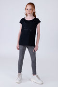 Polera Manga Corta Cosmos Niña Negro Everlast