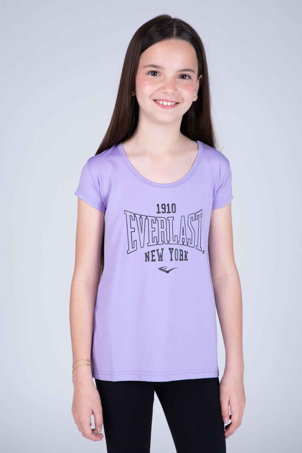 Polera Manga Corta Look Niña Morado Everlast