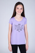 Polera Manga Corta Look Niña Morado Everlast