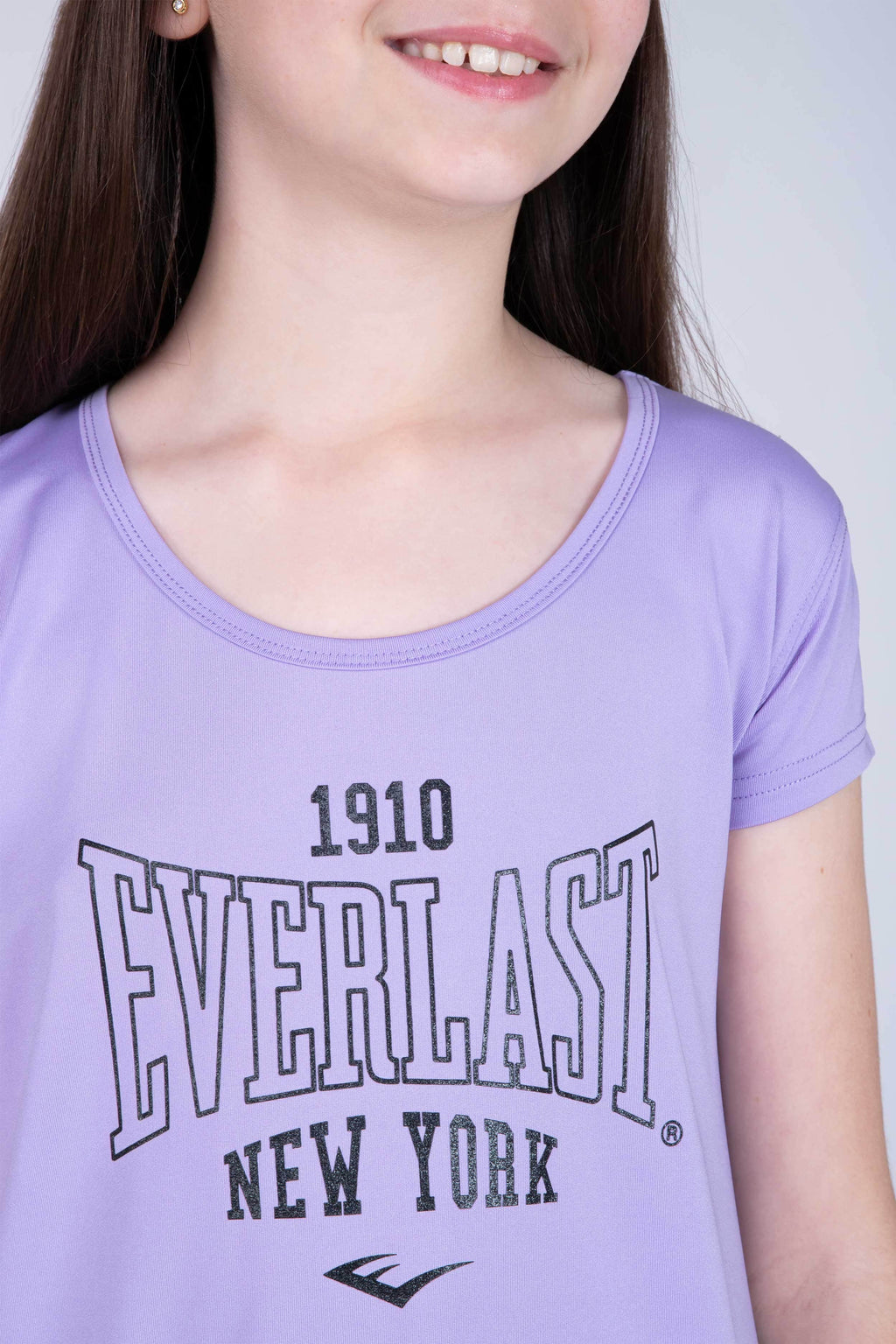 Polera Manga Corta Look Niña Morado Everlast