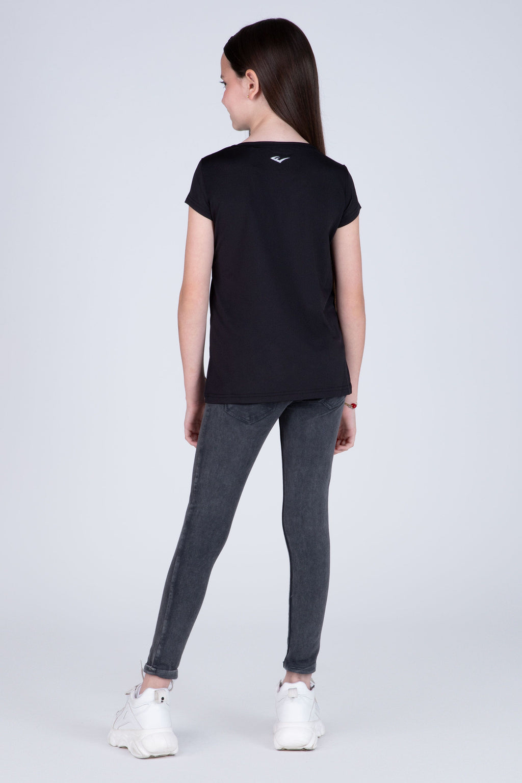 Polera Manga Corta Look Niña Negro Everlast