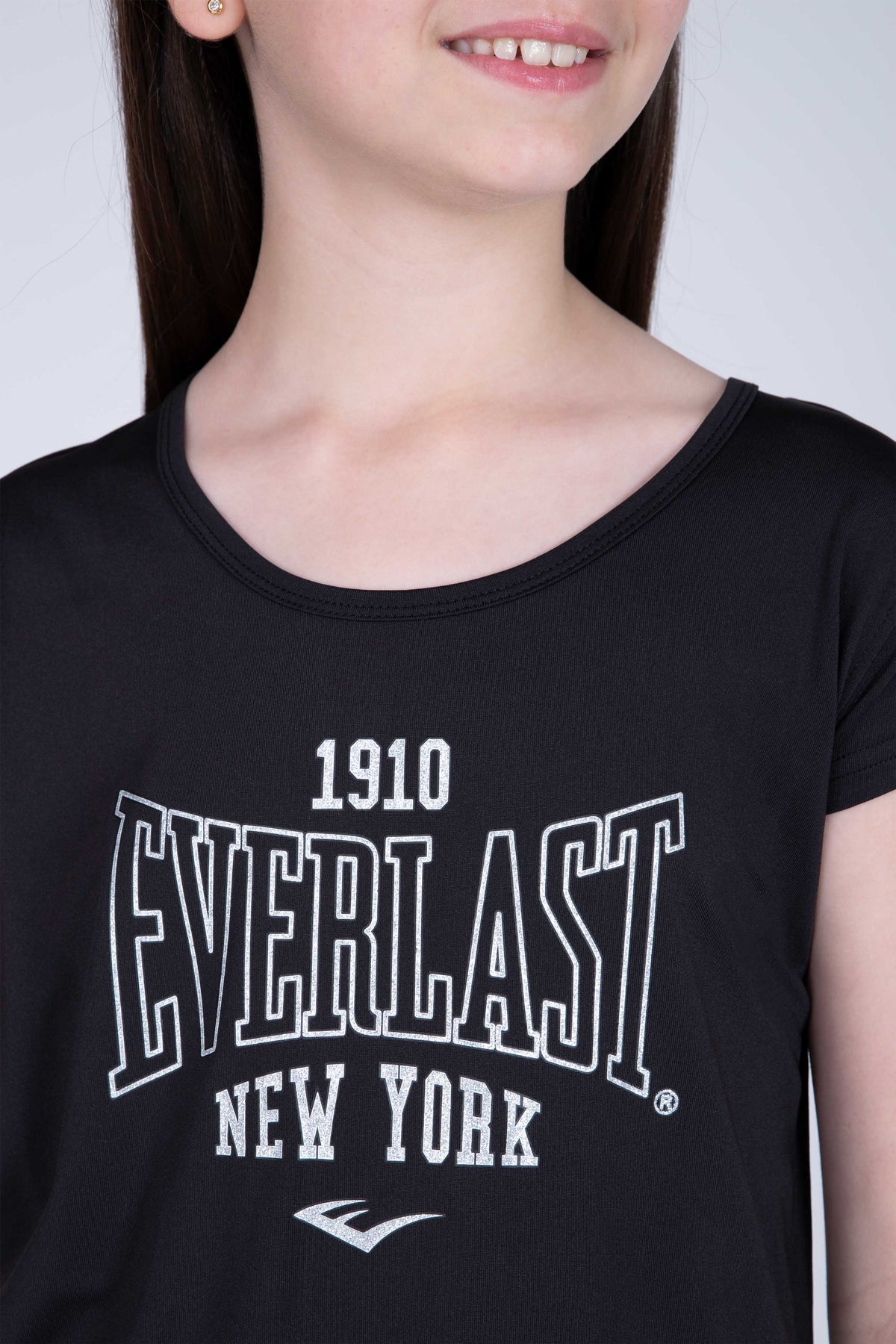 Polera Manga Corta Look Niña Negro Everlast