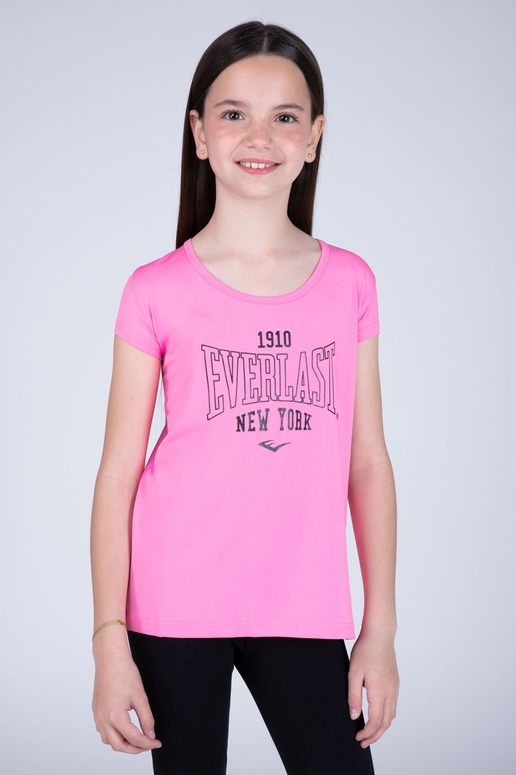 Polera Manga Corta Look Niña Rosado Everlast