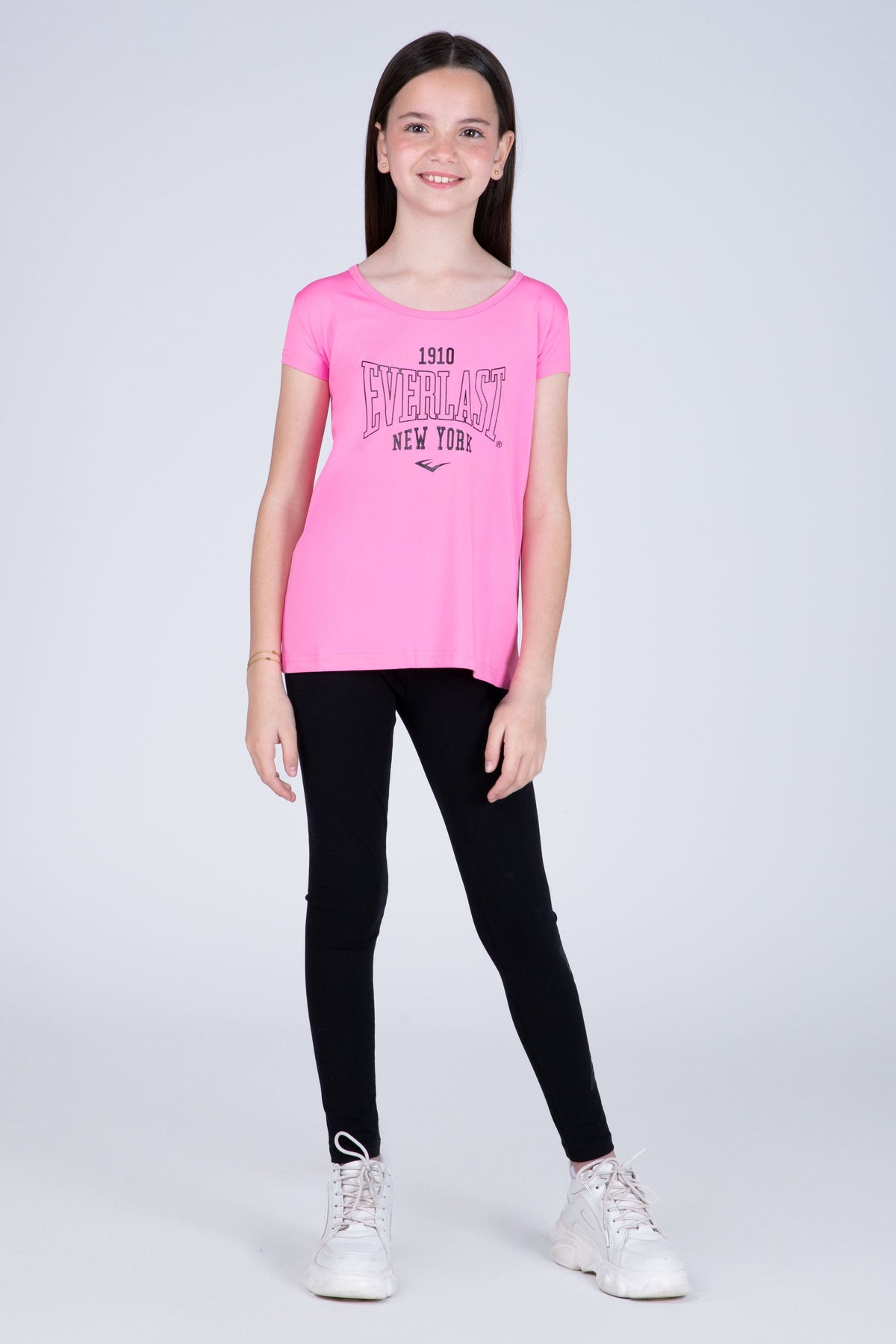 Polera Manga Corta Look Niña Rosado Everlast