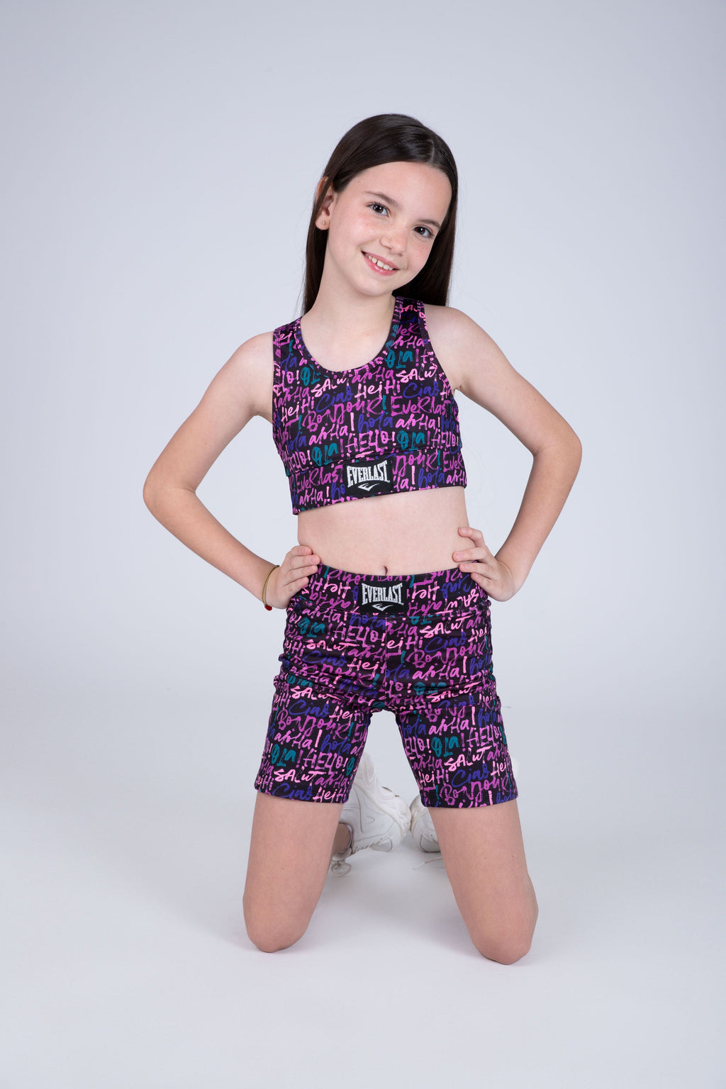 Legging Biker Look Niña Morado Everlast